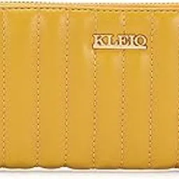 kleio Quilted PU Leather Bi Fold Zip Closure Multi Pockets and Slots Clutch Wallet for Women Ladies-picture-20