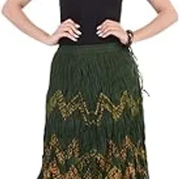 Women's Maxi Skirt (LISKT290R_Green_Free Size)-image-0