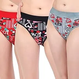 qoxolyz Women Hipsters Panty Word Printed Women's Cotton Panty for Women Daily Use Combo Underwear (Multicolor, Pack of 3)-picture-21