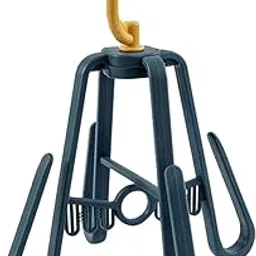 VernoCraft 4-Hook 360 Rotating Shoe & Accessory Hanger-Space-Saving Foldable ABS Plastic Organizer Rack for Shoes, Socks, Bags-Windproof Balcony Drying Hook (Pack of 1,Mixed Colors)-image-7