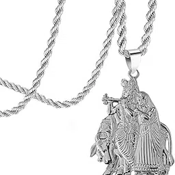 m men style Lord Couple Lover Radhakrishna Hindu God Pendant For Men Women Stylish And Fashionable Vishnu Metal Locket For Good Health And Wealth SPn 202423-picture-39