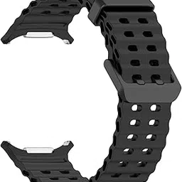 OBOE Silicone Band 'COMPATIBLE WITH' Samsung Galaxy Watch 7 Ultra 47mm No Gap Sport Strap (Black) [WATCH NOT INCLUDED]-picture-49