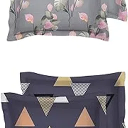 VAS COLLECTIONS® 105 TC Premium Cotton King Size Printed Design Pillow Cover - 20"x30" Inches, Set of 4 Pieces, Multicoloured,-picture-12