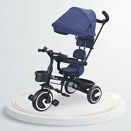 R for Rabbit Tiny Toes T30 Ace Tricycle for Kids with Premium EVA Wheels, Canopy, Adjustable Parental Control & Storage Basket | Baby Trike Cycle for 1.5 to 5 Years, Upto 25 Kg Boy & Girl (Denim Blue)-image-85