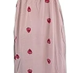 sherobeclassy Women’s Maternity Feeding Maxi Dress | Zipless Nursing Wear | Soft Cotton Knitted Fabric | Comfortable Nightwear for Moms Pink Strawberry-picture-23