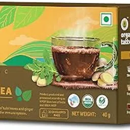Organic Tattva, Organic Tulsi Green Tea Ginger 20 Tea Bags | for Immunity Boosting & Sore Throat Prevention-picture-22