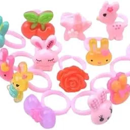 H.O.C Kids Adjustable Rings | Jewellery Rings | Stylish Cute Plastic Cartoon Toy Finger Rings for Toddler Girls and Boys (Random Designs) Pack Of 12-picture-55
