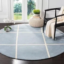 AADI RUGS | Round Carpet for Living Room Bedroom – Soft & Stylish Non Slip Rug for Home Decor | Modern Washable Floor Mat for Hall, Office & Kids Room | Cold White | 3X3 Feet-picture-28
