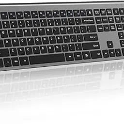Ultra Thin Wireless Keyboard, Full-Size Scissor Foot Computer Keyboard with Calculator Button, Silent Click, Ultra Thin Wireless USB Keyboard Compatible with Win/Mac System - Space Gray-picture-27
