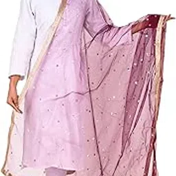 traditions bazaar Women's Net Embroidered Four Side Lace Dupatta-picture-11