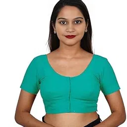 gaiyera Women's Stitched Readymade 2by2 Plain Saree Wear Cotton Blouse, Regular Wear Blouse (Exotic Color Collections)-picture-24
