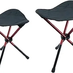 MERISHOPP Camping Stool Compact Sitting Folding Tripod Stool for Walking Camping Patio X | Camping Chair | Folding Camping Chair-image-31