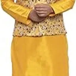 abh lifestyle Men's Kurta Pyjama & Printed Nehru Jacket Set.-picture-38