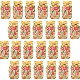 at Ankit Traders Golden Potli Batwa Bag Bridal Purse Women Handbag Shagun Pouch Return Gifts Beads Handle (Set of 24)-picture-12