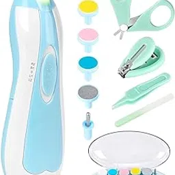 Qunlions Life Electric Nail File Drill for Baby No Sharp Claws Hurt, Safety Cutter Trimmer Clipper for Toes and Fingers,1 Set (Pink 12 in 1)-picture-24