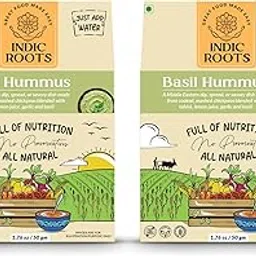 Organic Roots Indic Roots (Formerly ) Basil Hummus | Fresh Herbs, Classic Flavor | Just Add Water, Instant Food | Healthy Natural Ready To Eat | No Msg (Pack Of 2), 110 Gram-picture-17