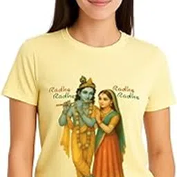 aasha-kriti Radha Krishna' -DGN.no.1, Premium Polyester, Women's Tshirt-picture-34