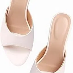 rspv Women’s Patent Leather Block Heel Slip-On Sandals |Stylish Glossy Open Toe Mules with Comfortable Cushioned Insole | Elegant Mid Heel Footwear for Office, Party, Casual Wear image 1