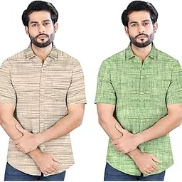 Men’s Pure Khadi Cotton Half Sleeve Shirt – Lightweight Summer Casual & Office Wear | Soft Breathable Fabric | Multiple Colors & Sizes-picture-26