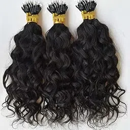 BARBARIKA HAIR EXIM Natural Human Hair Extensions 20 Inches Nano Tip Curly Hair Extensions Black Hair for Women and Girls Special Occasion/Wedding/Party (20 Strands)-image-12