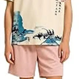 Mens Self Design Spray Print Typographic Letter Print Tshirt(Rizim Men China Print Tee-Brown)-picture-27