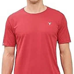 technosport Men's Slim Fit Solid Half Sleeve T-Shirt with Technocool+ for Gym, Workout and Regular Use-picture-37