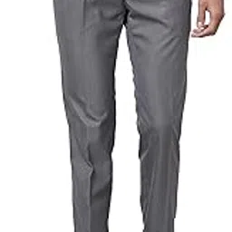 raymond Men's Slim FIT PLEATLESS Medium Grey Formal Trouser-picture-30