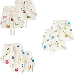 Nestooms Pure Cotton Newborn Baby Muslin Nappy/Langot/Diapers for Baby Boys & Girls, Cloth Nappies For Kids & Infants, White Printed Muslin Adjustable, Washable and Reusable Langot, Tie up Nappy, Gentle, extra Soft & Breathable (Pack of 6, Small)-picture-36