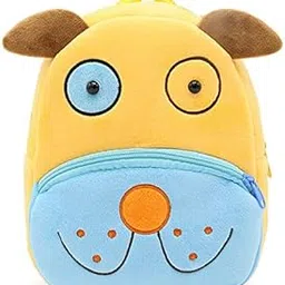 blue tree Kid's School Bagpack 3-5 Years 11 Litres Cartoons Soft Toy Bag Gift For Kids (Cute-Dog, Blue Yellow)-image-2
