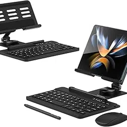 Libeagle for Samsung Galaxy Z Fold 6/5/4/3/2, Set Include Mini Wireless Bluetooth Keyboard, Mouse, Comfortable & Adjustable Phone Stand, Capacitance Pen, S Pen Holder, Easy to Carry - Black-picture-16
