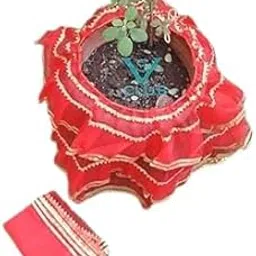 Tulsi Mata Dress Set with Lehenga and Chunari, Tulsi mata Phoshak, Traditional Religious Decorative Ensemble-image-11