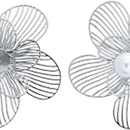 estailo Silver Wisp Flower Earrings – Stylish Silver-Plated Floral Studs for Women | Stylish & Trendy Earrings for Girl-picture-13