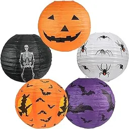 Rozi Decoration Halloween Paper Lantern Hanging Decoration Items Set of 5 Pcs for Home, Office, Garden, Entryway Halloween Party Decoration | Halloween Decorations Set | Halloween Hanging Ornament-image-11