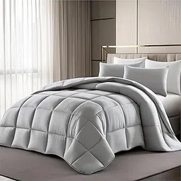 Epinch® Luxurious Comforter Soft as Feathers | 200 GSM Filling AC Room Comforter with 4 Corner Loops | Lightweight Blanket/Quilt for Home and Hotel (Light Gray, King_92 X 106 Inch)-picture-20