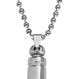 m men style Special Sterling Silver Bullet Pendant Necklace Chain For Men And Women SPn2022410-picture-40