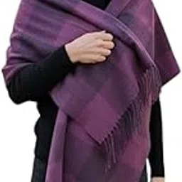 eazylayers Luxurious Plaid Fringe Scarf & Shawl Wrap Mufflar| Soft Cashmere Feel Winter Blanket Scarf for Women (58 x 175 cm)-picture-53