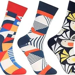 bonjour Men's Bold Print Crew Socks-picture-26