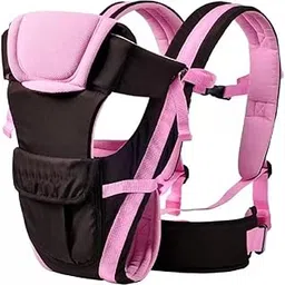 AvINTL Baby Carrier with Adjustable Straps, Safety Harness, Black and Pink-picture-30