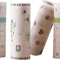 SOCATHEY Non-Woven Reusable and Washable Kitchen Printed Tissue Roll - Non-Stick Oil Absorbing Paper Roll - Special Paper Towel Wipe - Dish Cleaning Cloth - 50 Sheets (pack of 1)-image-4