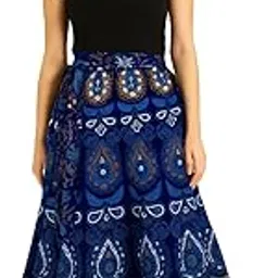 Appywave Jaipuri Women's Cotton Printed Wrap Around Long Skirts-picture-23