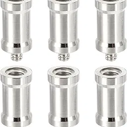 PATIKIL Camera Spigot Screws Converter 3/8" to 1/4" Female to Male, 6 Pack Tripod Screws Adapter Spigot Stud for Light Stand Hot Shoe Cold Shoe Adapter Ball Head Flash, Silver-picture-22