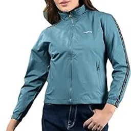 dollar Women's Polyester Solid Windcheater Jacket With Zipper Pockets-picture-43