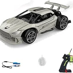 Jack Royal Racing Smoke Car Toy for Kids - Mist Spraying Remote Control Car with Rechargeable Battery and Rubber Tires (Silver)-image-12