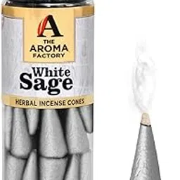 The Aroma Factory Incense Dhoop Cone White Sage (100% Herbal Leaves Healing & 0% Charcoal) 1 Bottle x 90g-picture-28