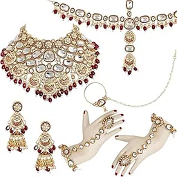 lucky jewellery Bridal Dulhan Alloy Gold Plated Jewellery Set for Girls & Women-picture-12