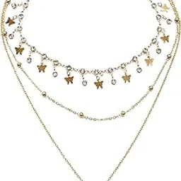 Diamond Butterfly Pendant Necklace | Retro Multi-Layer Alloy Chain for Women & Girls-image-8