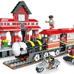 Railyway Station Platform and Train with Bike 464 Pcs Building Blocks Toy for Boys and Girls-picture-41