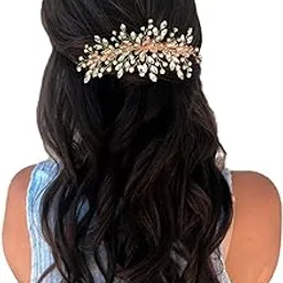 Hair Flare Hair Accessories For Women & Girls, Stylish for Wedding - Artificial Flowers & Pearl Style Juda Bun - Floral Bridal Brooch & Hair Pin, 2730 1 Pearl Store Hair Vein Baby Pink-picture-41
