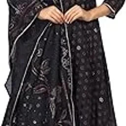w for woman Bandhani Print Embroidered A-Line Kurta with Straight Pant and Dupatta Set (WS13174)-picture-45