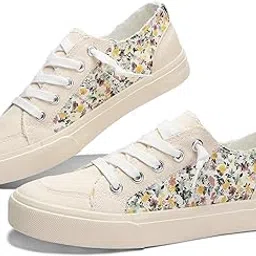 obtaom Women's Play Fashion Sneaker White Color Washed and Leopard Canvas Slip on Shoes-picture-27